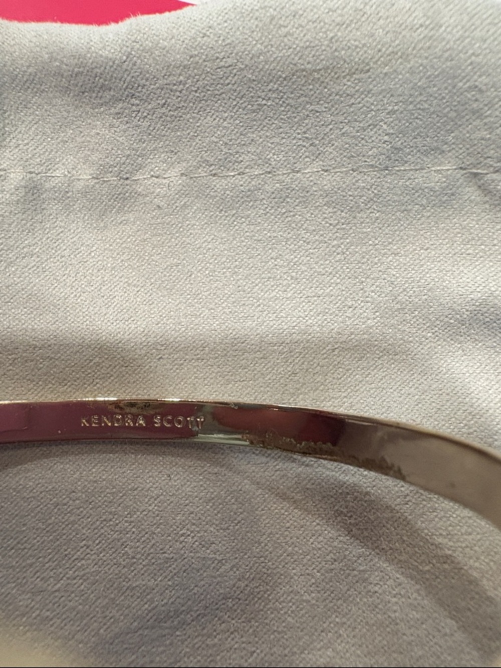 Kendra Scott Silver Open Cuff Bracelet with Dark pink/purple druzy - Picture 3 of 7